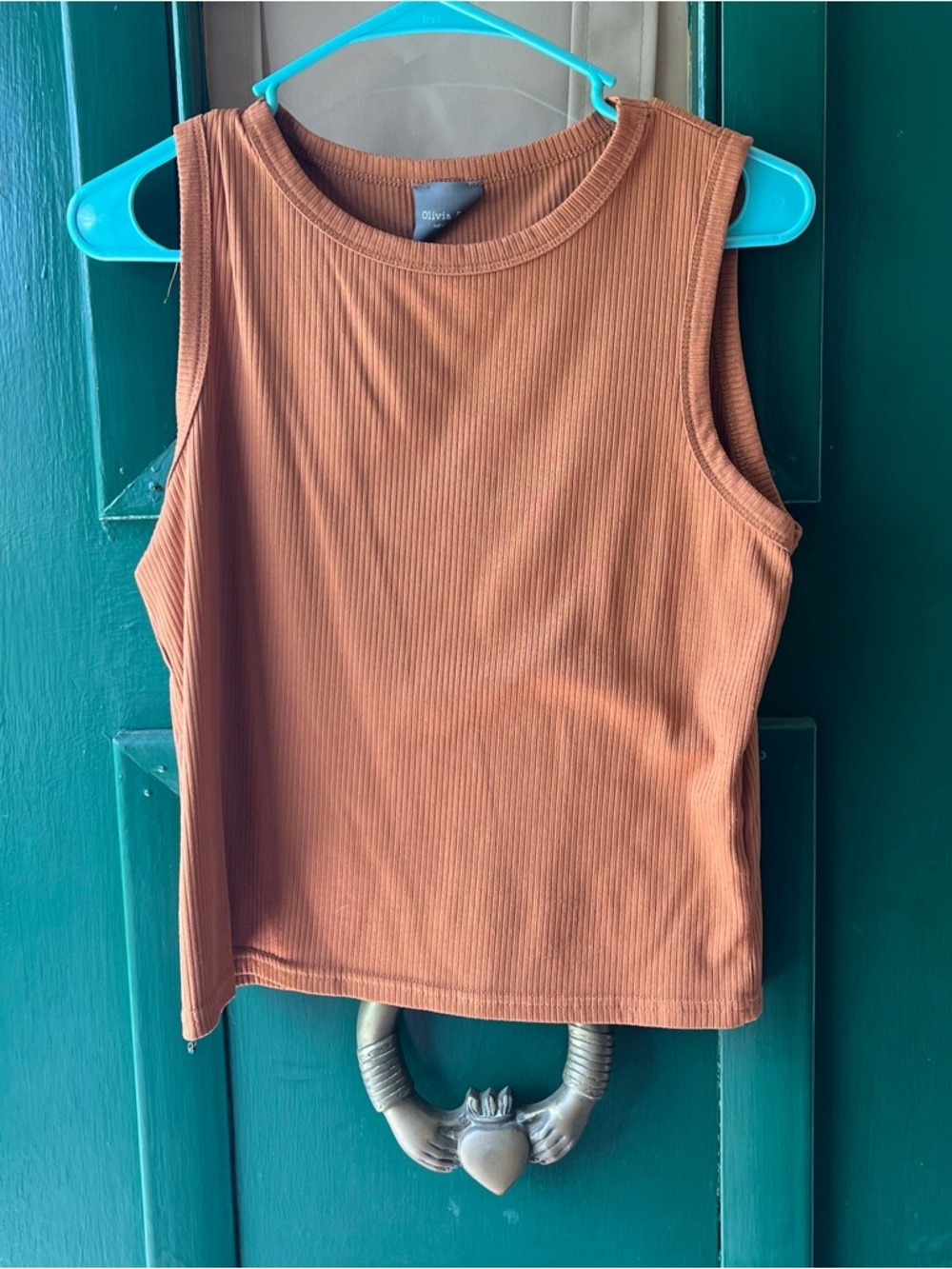 Olivia Rae Ribbed Tank Top - Rust